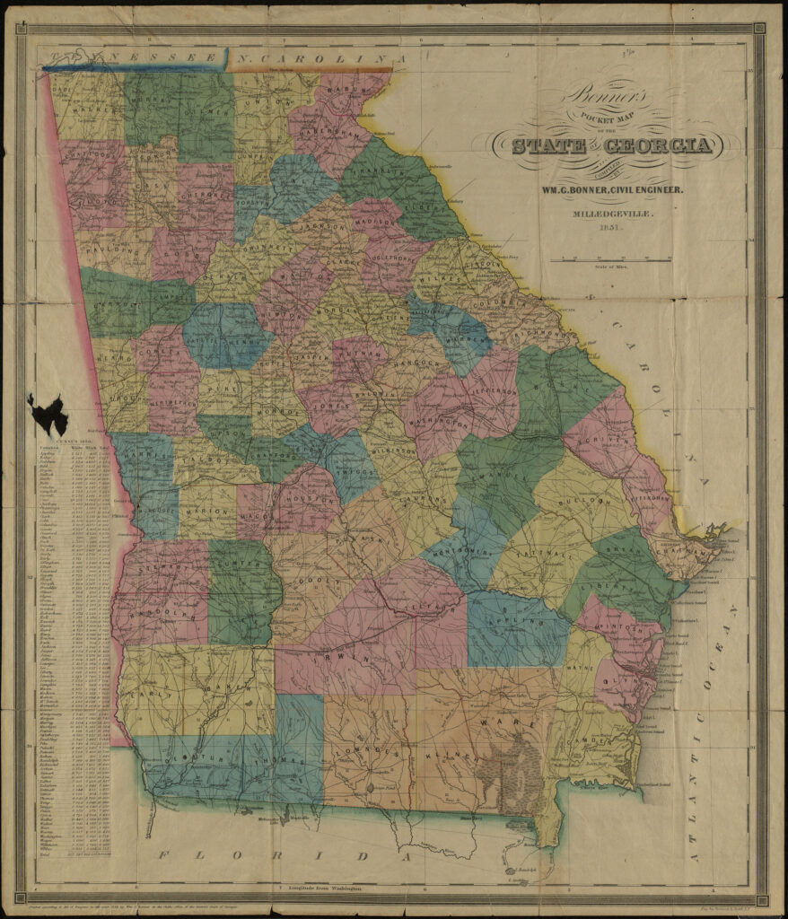 Map of Georgia, 1851
