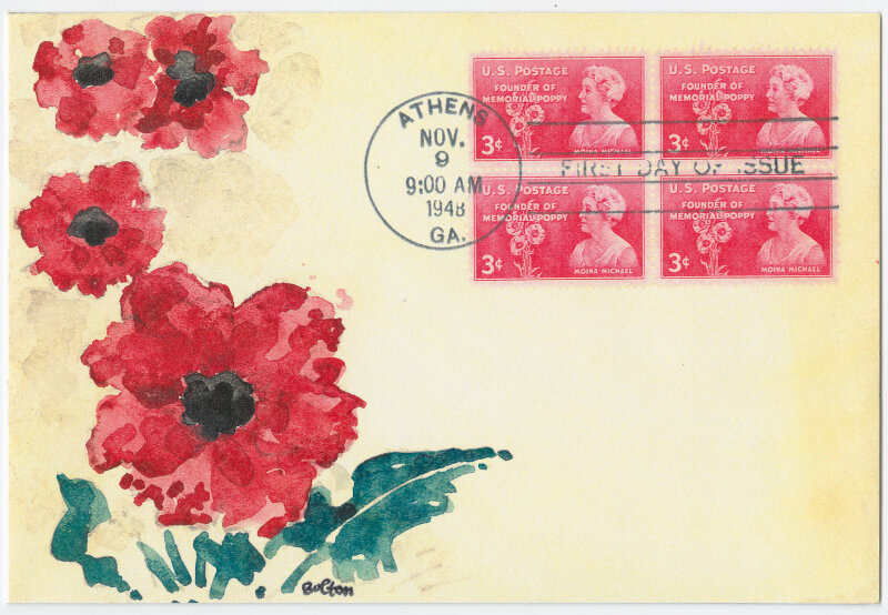 Moina Michael Envelope and Stamps