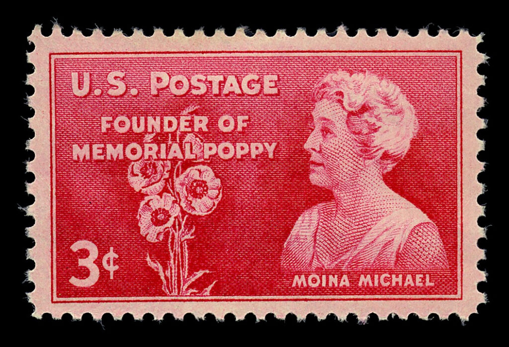 Postage Stamp Featuring Moina Michael