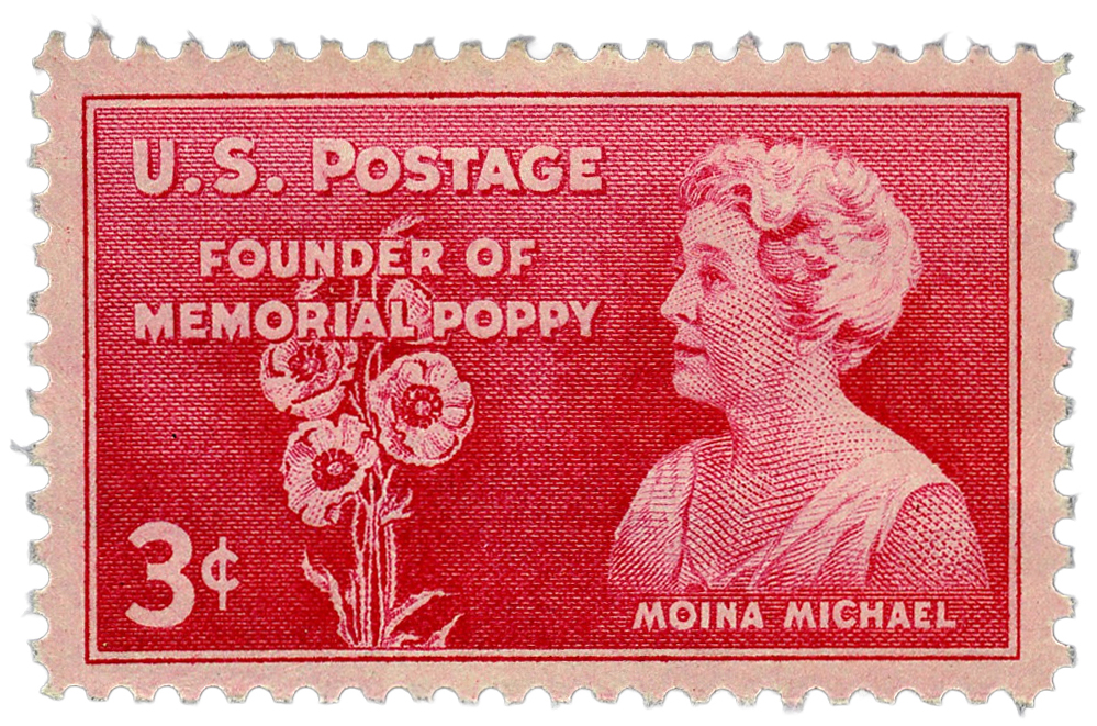 Postage Stamp Featuring Moina Michael