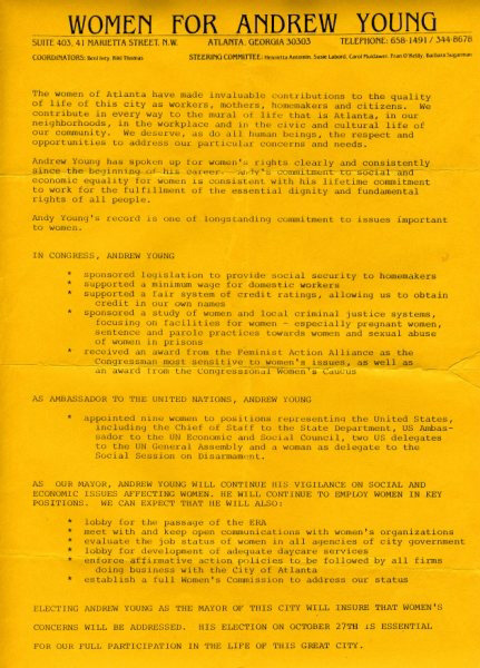 Campaign Flier, 1981