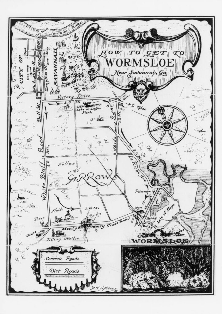Tourist Map of Wormsloe, 1930
